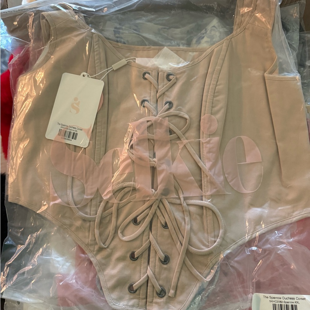 Selkie Lace-Up Corset - sparrow